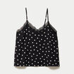 Top fines bretelles col v dentelle noir femme