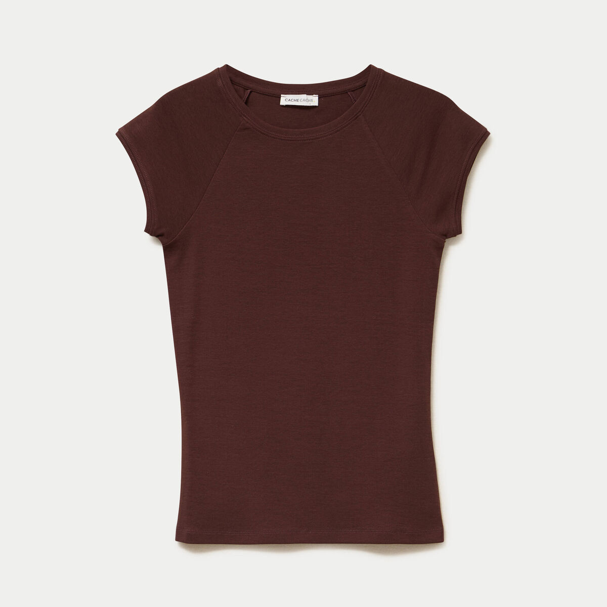 T-shirt manches courtes marron femme