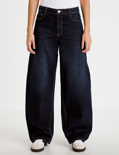 Jean coupe large denim brut femme