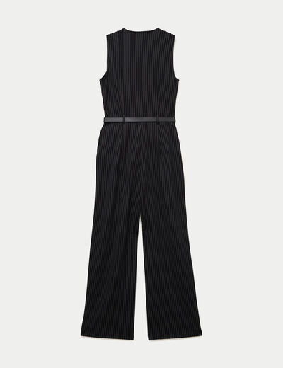 Combinaison large ceinture amovible noir femme