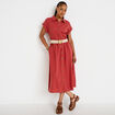 Robe &eacute;vas&eacute;e avec ceinture amovible vieux rose femme