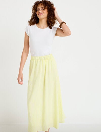 Jupon &eacute;vas&eacute; longueur 3/4 jaune femme
