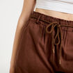 Short regular contenant du lin marron femme