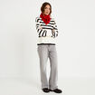 Pull ample manches longues ecru femme