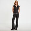 Pantalon bootcut taille basse noir femme