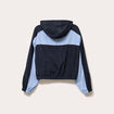 Veste cropped &agrave; capuche manches longues bleu marine femme
