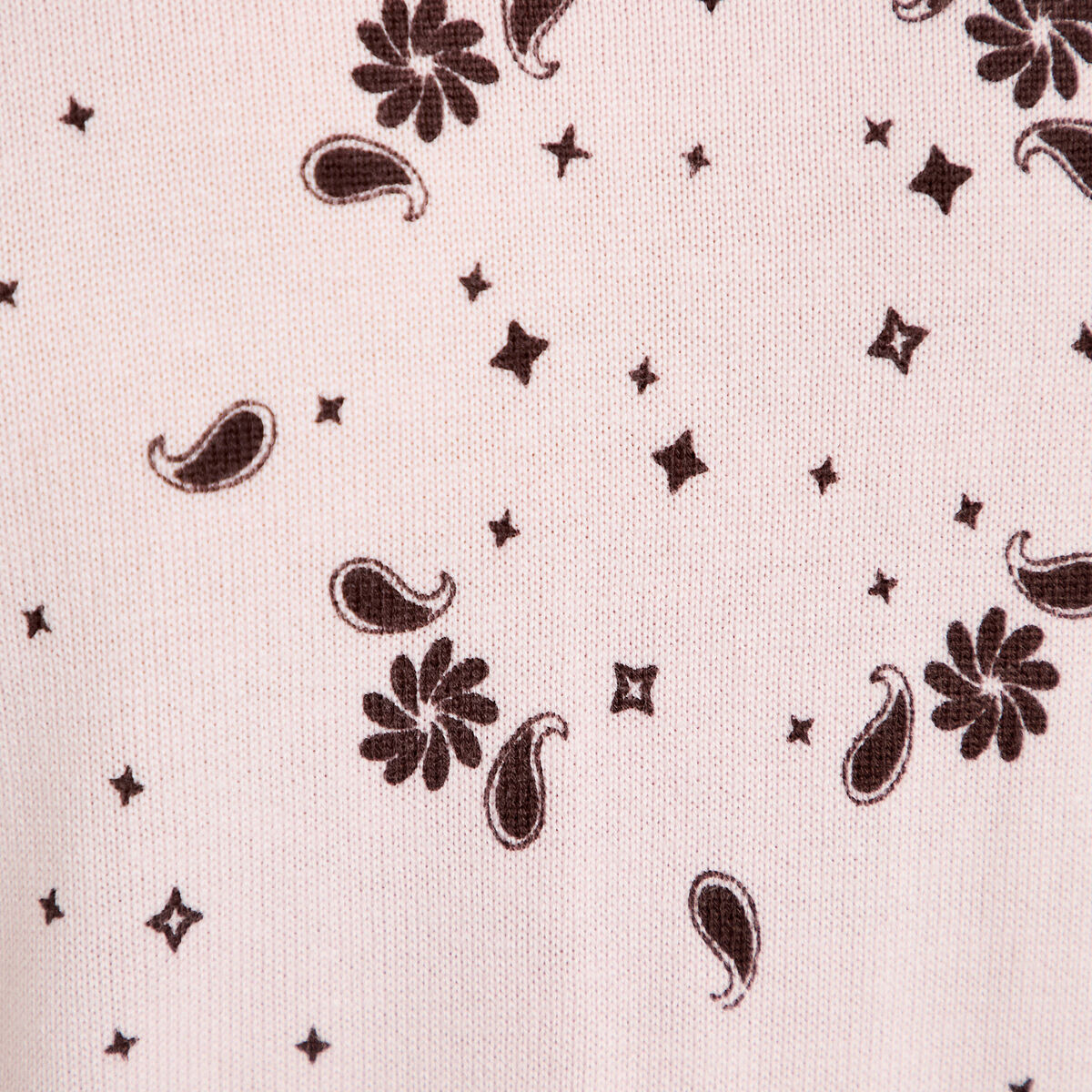 Pull col rond manches longues rose clair femme