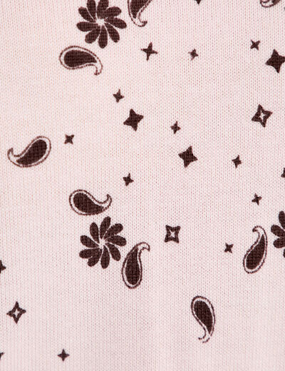 Pull col rond manches longues rose clair femme
