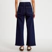 Jean wide leg cropped taille haute denim brut femme