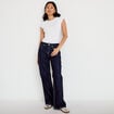 Jean wide leg taille basse denim brut femme