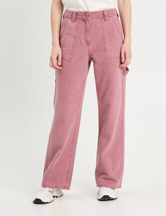 Jean wide leg carpenter vieux rose femme