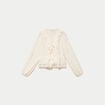 Blouse col v manches longues ecru femme