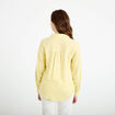 Chemise lin col V manches longues jaune pastel femme