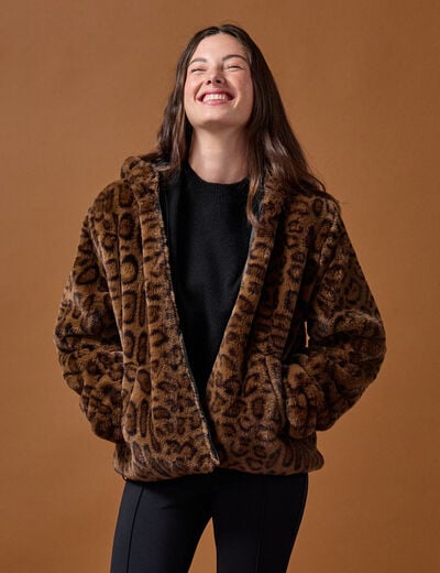 Parka r&eacute;versible &agrave; capuche noir femme