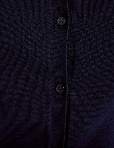 Polo col chemise manches courtes bleu marine femme