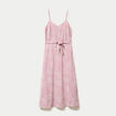 Robe droite 3/4 col v fines bretelles rose clair femme