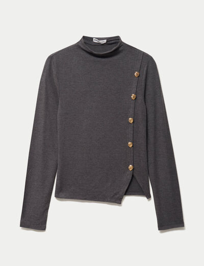Doudou manches longues ajust&eacute; gris femme