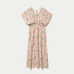 Robe longues manches courtes blanc femme