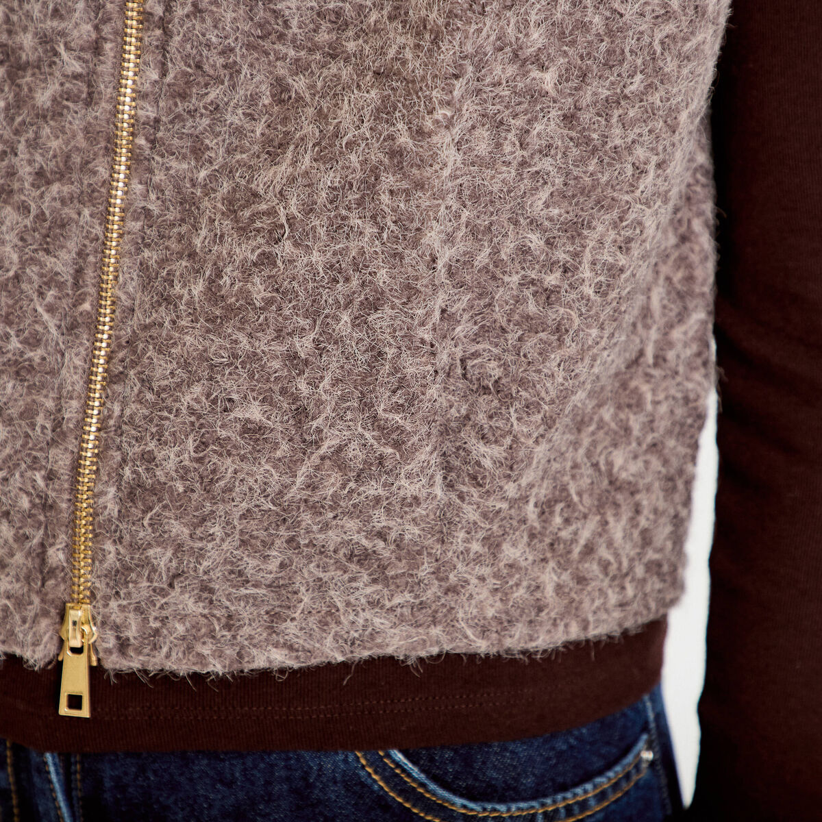 Veste sans manches effet polaire sable femme