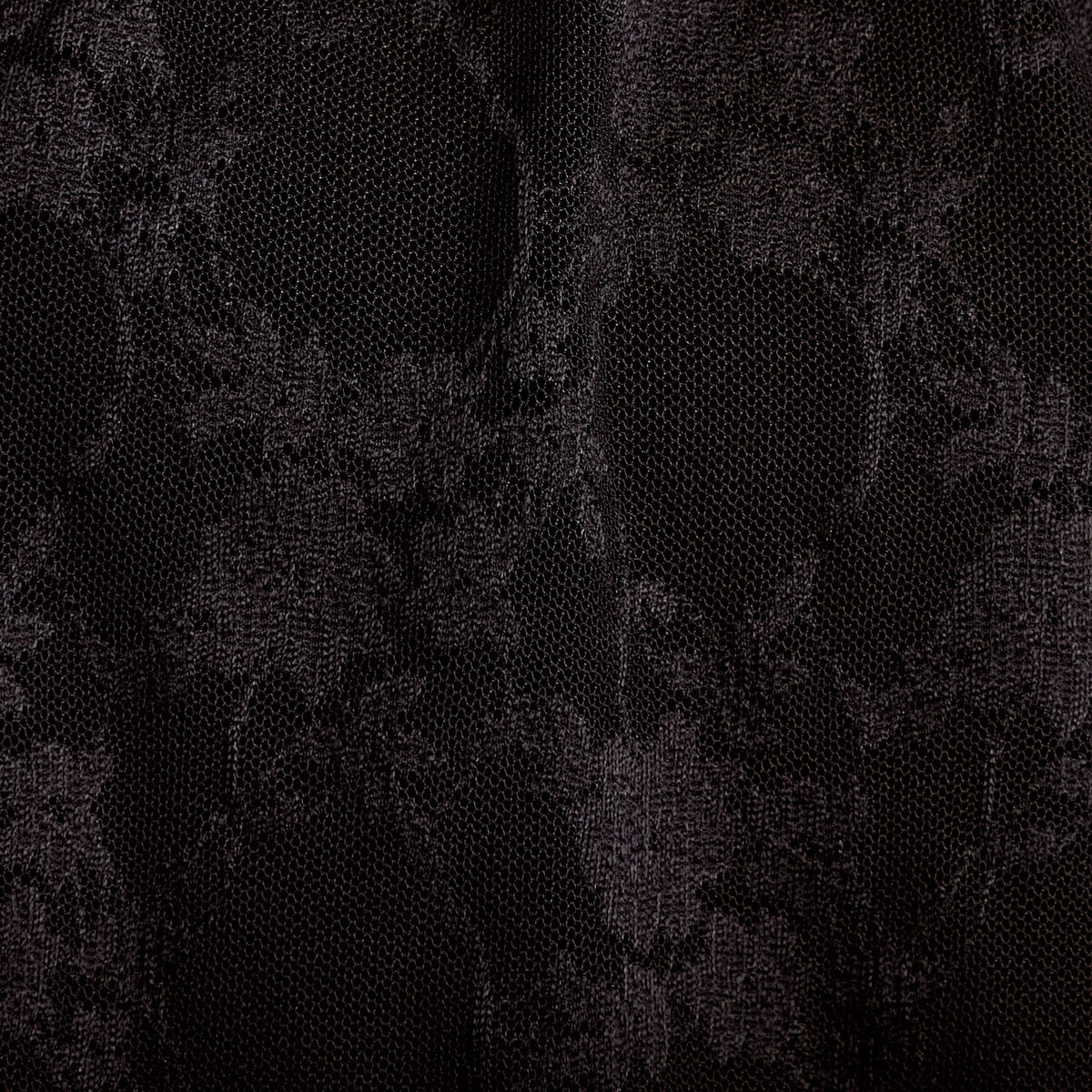 Blouse col rond manches longues dentelle noir femme