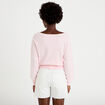 Pull ample manches longues fin rose clair femme