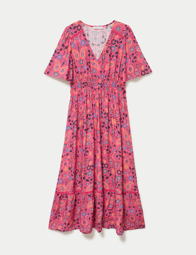 Robe &eacute;vas&eacute;e rose femme