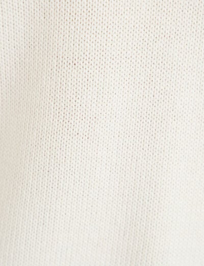 Pull ample col v manches courtes blanc femme