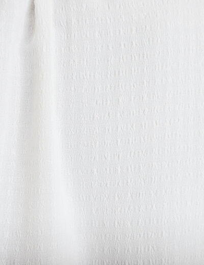 Chemise droite col montant dentelle ecru femme