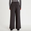 Pantalon large &agrave; pinces gris femme