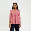 Blouse manches 3/4 rouge vif femme