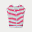 Gilet sans manches col v bleu femme
