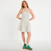 Robe patineuse courte &agrave; fines bretelles gris femme
