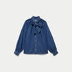 Chemise ample en jean col montant denim stone femme