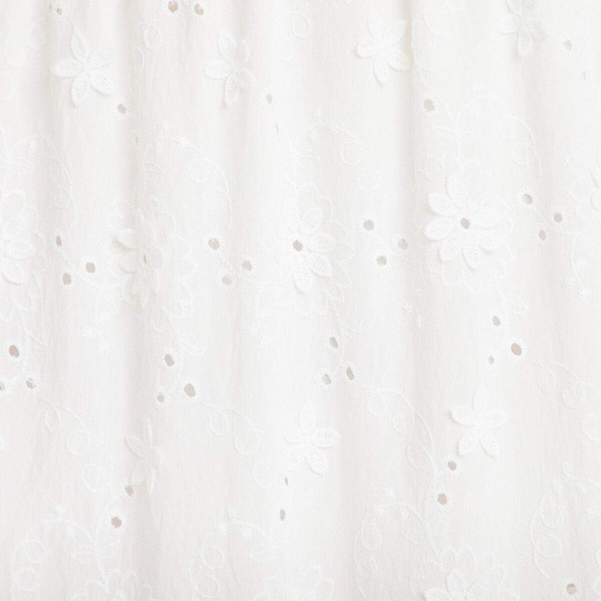 Jupon long &eacute;vas&eacute; avec broderie blanc femme