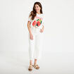 Jean wide leg cropped taille haute denim blanc femme