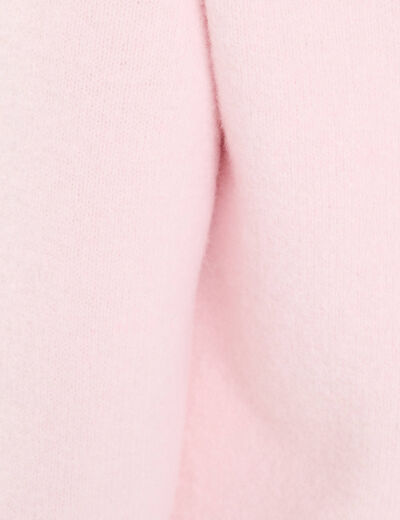 Pull d&eacute;collet&eacute; dos avec noeuds rose clair femme