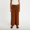 Pantalon bouffant taille standard marron femme