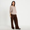 Pantalon jogging taille standard velours marron fonc&eacute; femme