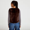 Gilet r&eacute;versible sans manches marron fonc&eacute; femme