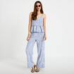 Top col v bretelles fines chin&eacute; bleu clair femme