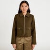 Veste zipp&eacute;e vert kaki femme