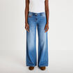 Jean wide leg taille basse broderie denim stone femme