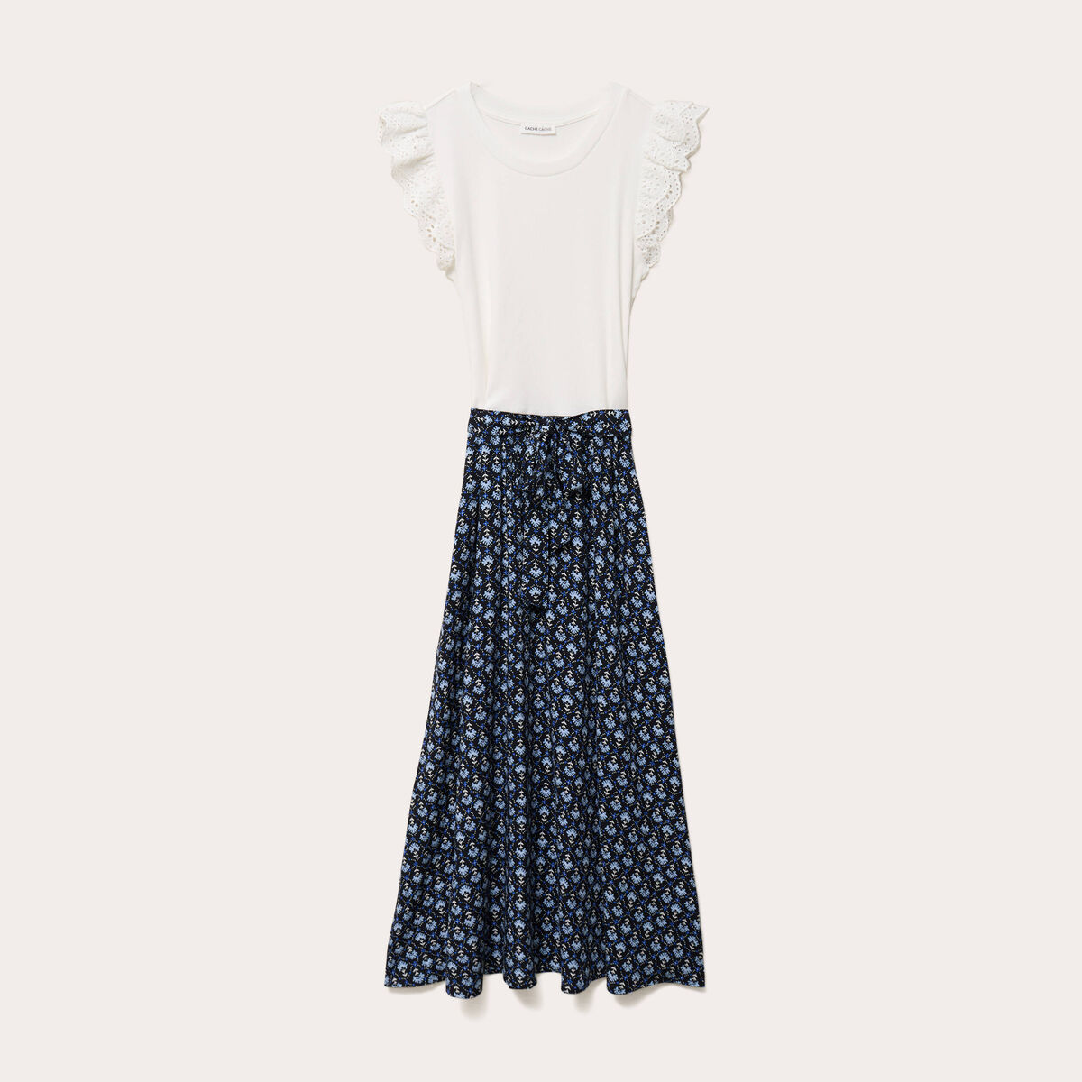 Robe bi-mati&egrave;re cintr&eacute;e noir femme