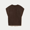 Pull sans manches beige femme