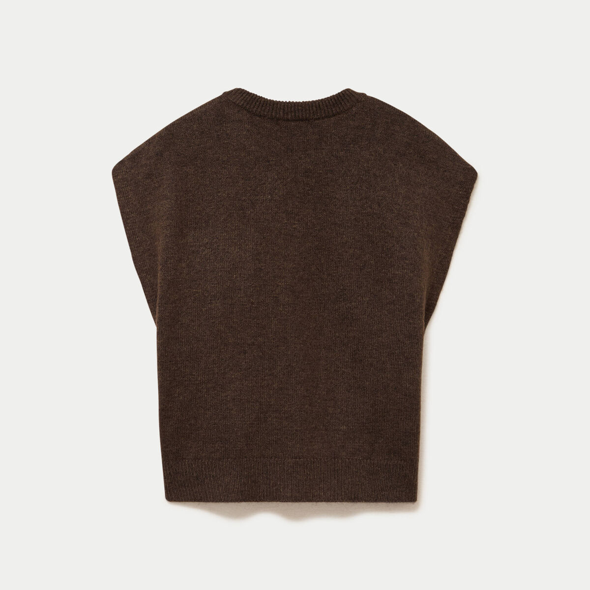 Pull sans manches beige femme