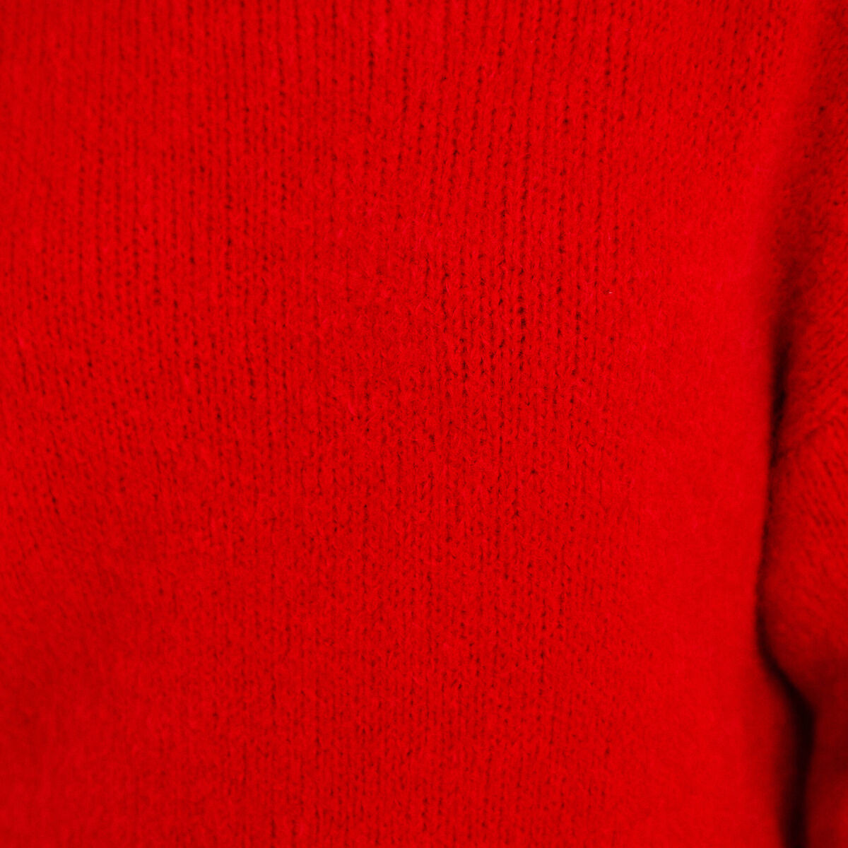 Pull ample col bateau manches longues rouge femme