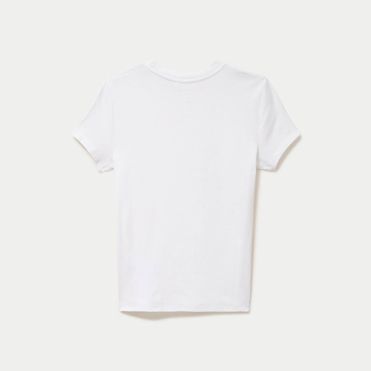 Top ajust&eacute; col rond manches courtes blanc femme