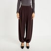 Pantalon bouffant taille standard marron femme