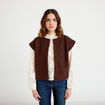 Gilet sans manches effet polaire marron fonc&eacute; femme