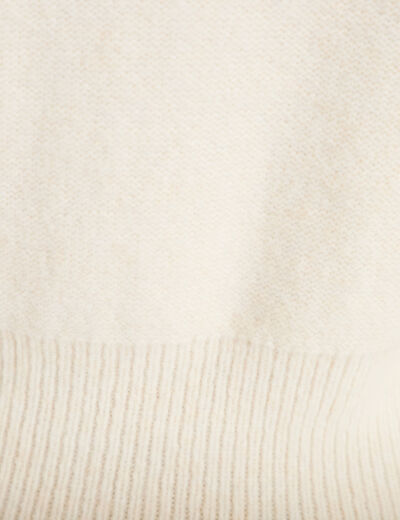 Pull col bateau manches longues ivoire femme
